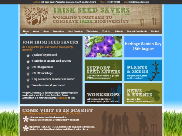 Irish Seed Savers Association Website Design Example