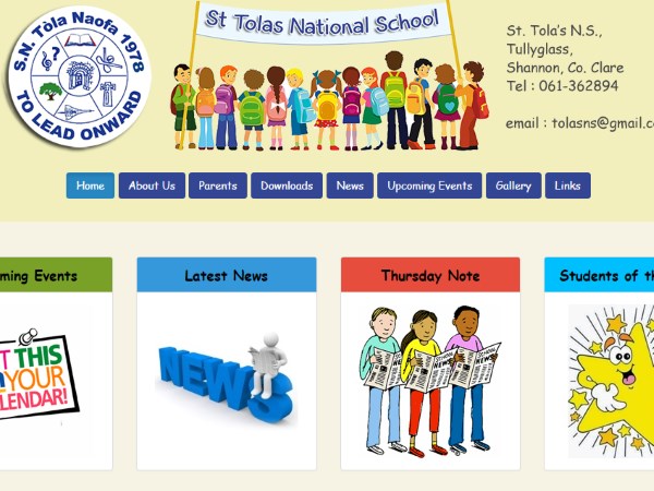 St. Tola's National School Website Design Example
